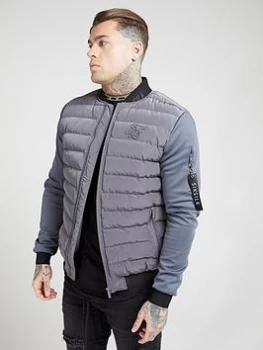 SikSilk Storm Bubble Jacket - Grey, Size XL, Men