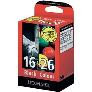 Lexmark 16 Black & 26 Tri Colour Ink Cartridge