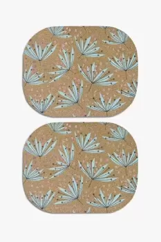 Wildflower Printed Cork Placemats Set Of 2
