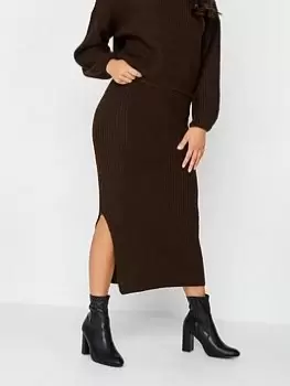 PixieGirl Petite Midi Knitted Skirt, Brown, Size 12-14, Women