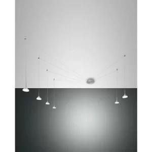Fabas Luce Isabella LED Cluster Pendant Ceiling Light Satin Aluminum Glass
