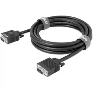 club3D VGA Cable VGA 15-pin plug, VGA 15-pin plug 3m Black CAC-1703 screwable, gold plated connectors VGA cable