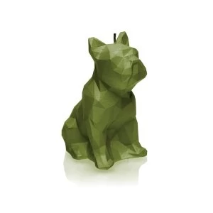 Olive Low Poly Bulldog Candle