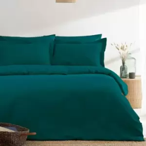 Waffle 100% Cotton Duvet Cover Set, Teal, Double - The Linen Yard
