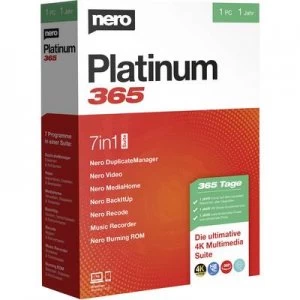 Nero Platinum 365 Full version, 1 licence Windows CD/DVD creator
