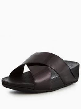 FitFlop Lulu Cross Slide Sandal Black Size 6 Women