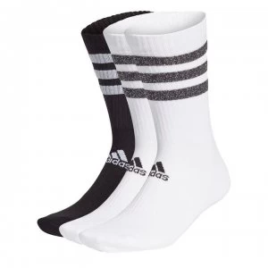 adidas 3S Glam Crew Socks Womens - White/Black