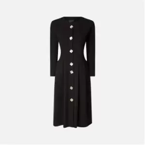 James Lakeland Buttoned Pocket Midi Dress - Black