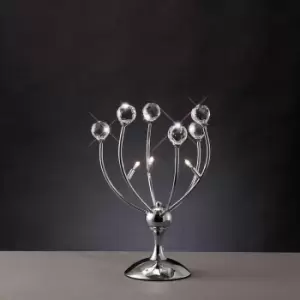 Diyas - Xeena Table Lamp 3 Bulbs polished chrome / crystal
