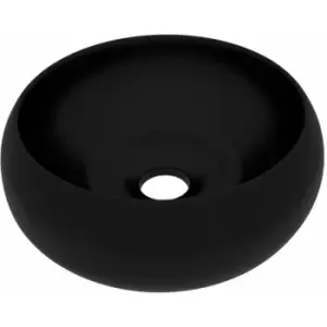Luxury Wash Basin Round Matt Black 40x15cm Ceramic vidaXL - Black