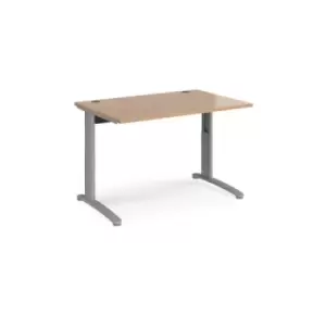 Office Desk Wheelchair Friendly Rectangular Desk 1200mm Beech Tops With Silver Frames TR10