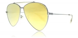 Alexander McQueen 0058S Sunglasses Ruthenium Gold 003 63mm