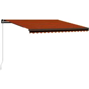 Manual Retractable Awning 450x300cm Orange and Brown vidaXL - Multicolour