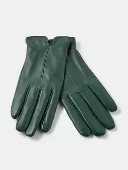 Accessorize Luxe Leather Glove, Green, Size M/L, Women