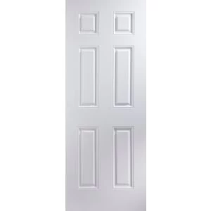 6 Panel Primed Smooth Internal Door H1981mm W686mm