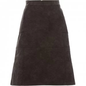Maison De Nimes A- line pu skirt - Black