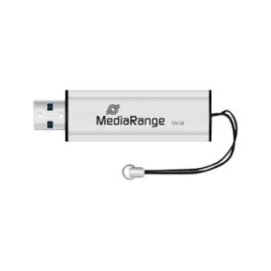 MediaRange USB 3.0 Flash Drive with Slide Mechanism - 128GB - Black / Silver