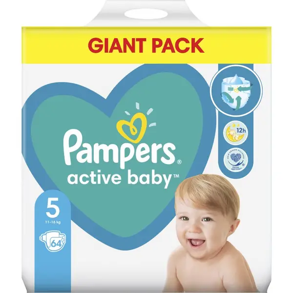 Pampers Active Baby Size 5 64 Nappies