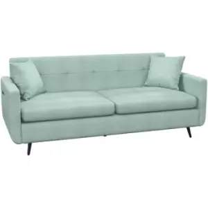 2 Seater Sofa 165cm Modern Fabric Couch with Wood Legs and Pockets Blue - Blue - Homcom
