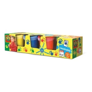SES Creative - Childrens Washable Finger Paints Set Four Paint Pots 3 to 6 Years (Multi-colour)