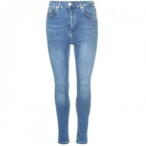 NA-KD Skinny High Waist Jeans - Dark Blue