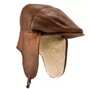 Eastern Counties Leather Mens Newton Sheepskin Nappa Finish Cap (M) (Brick Forest)