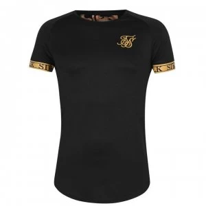 SikSilk Short Sleeve Tech T-Shirt - Black/Gold