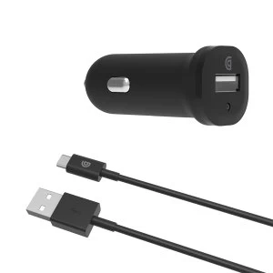 Griffin 2.4A Car Charger with Micro USB Cable - Black