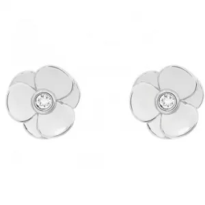 Ted Baker Ladies Silver Plated Preaa Pressed Flower Stud Earring