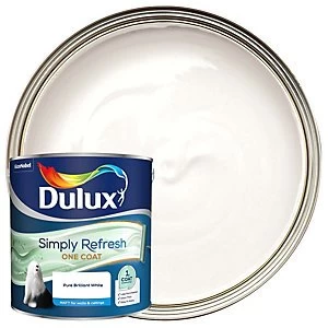 Dulux Simply Refresh One Coat Pure Brilliant White Matt Emulsion Paint 2.5L