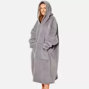 Sienna Hoodie Blanket Ultra Plush Wearable Sherpa Oversize Charcoal