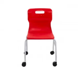 TC Office Titan Move 4 Leg Chair with Castors, Red