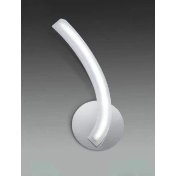 On Left wall light with switch 5W LED 3000K, 500lm, polished chrome / frosted acrylic