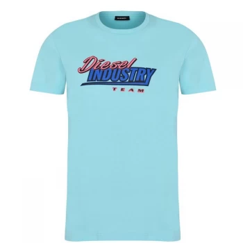 Diesel Industry Team T Shirt - Lt Blue 8MI