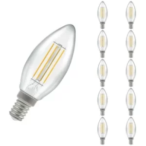 (10 Pack) Lamps LED Candle 5W SES-E14 Dimmable Filament (40W Equivalent) 2700K Warm White Clear 470lm SES Small Screw E14 Multipack Light Bulbs
