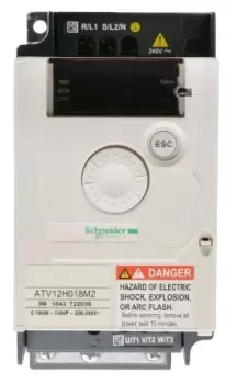 Schneider Electric ATV 12 Inverter Drive, 1-Phase In, 400Hz Out, 0.18 kW, 230 V ac, 2.8 A