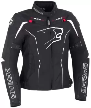 Bering Kaloway Ladies Motorcycle Textile Jacket, black-white, Size S for Women, black-white, Size S for Women