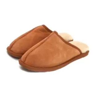Eastern Counties Leather Unisex Adults Sheepskin Lined Mule Slippers (7 UK) (Chestnut)