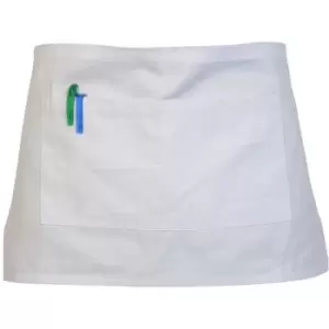 Absolute Apparel Adults Workwear Waist Apron With Pocket (Pack of 2) (One Size) (White) - White
