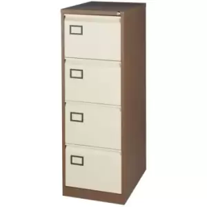Bisley Filing Cabinet with 4 Lockable Drawers AOC4 - Brown & Cream
