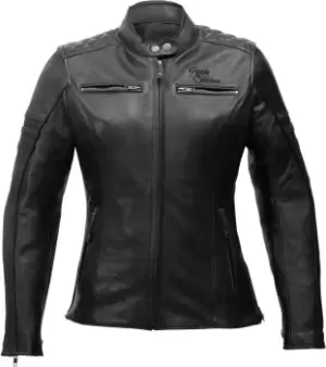 Rusty Stitches Joyce Ladies Motorcycle Leather Jacket, black, Size 40 for Women, black, Size 40 for Women