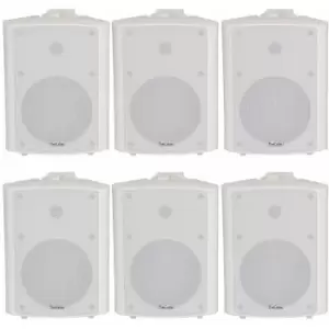 6x 90W White Wall Mounted Stereo Speakers 5.25' 8Ohm Quality Home Audio Music