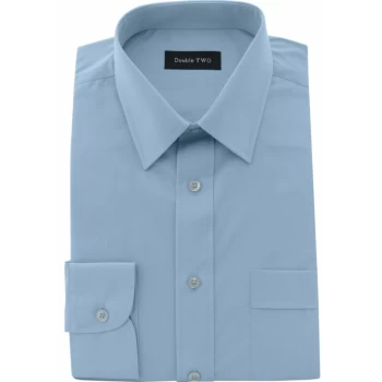 Double Two - Mens 16.5IN Long Sleeve Light Blue Classic Shirt