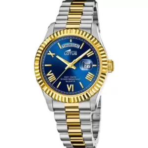 Lotus Mens Lotus Stainless Steel Freedom L18855/2 - Two-Tone Gold and Blue