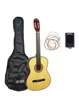 3Rd Avenue Full Size Classical Guitar Pack - Natural With Free Online Music Lessons