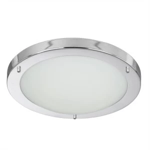 LED Small Round Bathroom Flush Ceiling Light Chrome, White IP44