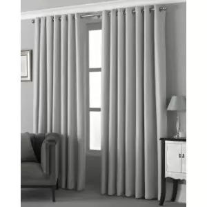 Riva Home Pendleton Ringtop Eyelet Curtains (229 x 183cm) (Silver)