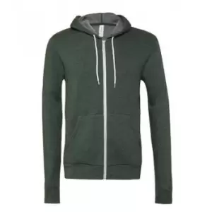 Bella + Canvas Adults Unisex Full Zip Hoodie (XS) (Heather Forest)