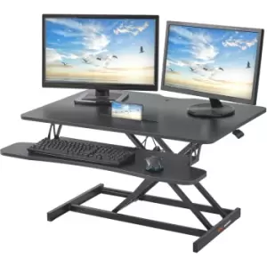 Standing Desk Converter, Two-Tier Stand up Desk Riser, 36" Large Rectangular Sit to Stand Desk Converter, 5.5-20.1 inch Adjustable Height, for