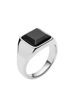 Black Onyx Stainless Steel Signet Ring